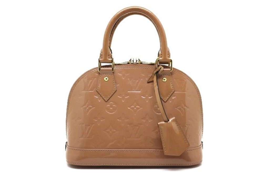 LOUIS VUITTON Alma Shoulder Bag Handbag Vernis Rose Pink Velours